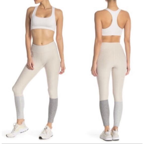 Outdoor Voices Leggings Sz XS Dipped in Oatmeal Cream Gray Colorblock - Picture 1 of 7